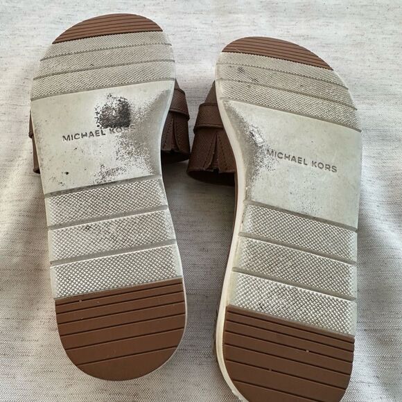 Michael Kors Leather Slip On Sandal 9 - Picture 7 of 8